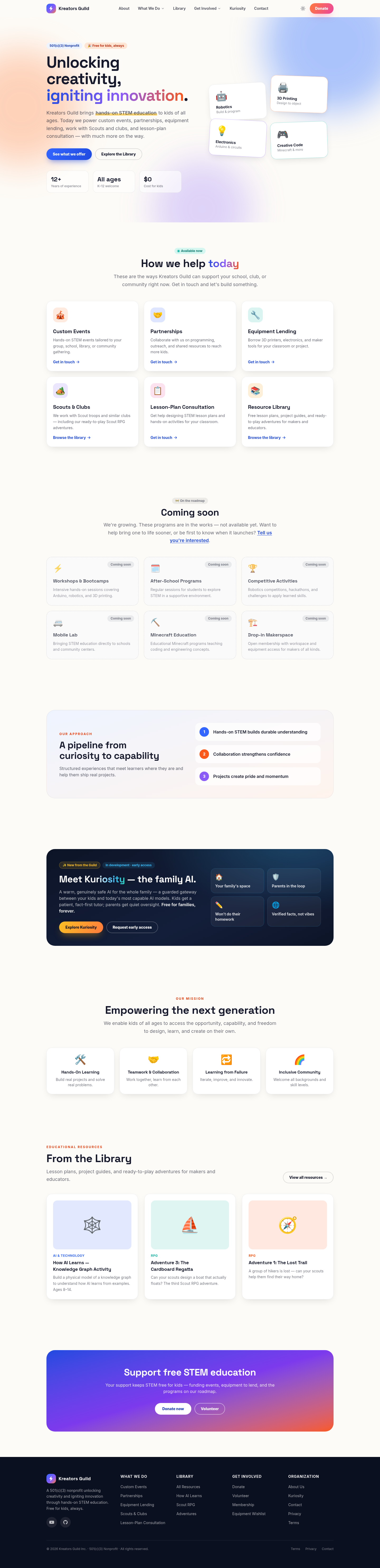 Home page — full length