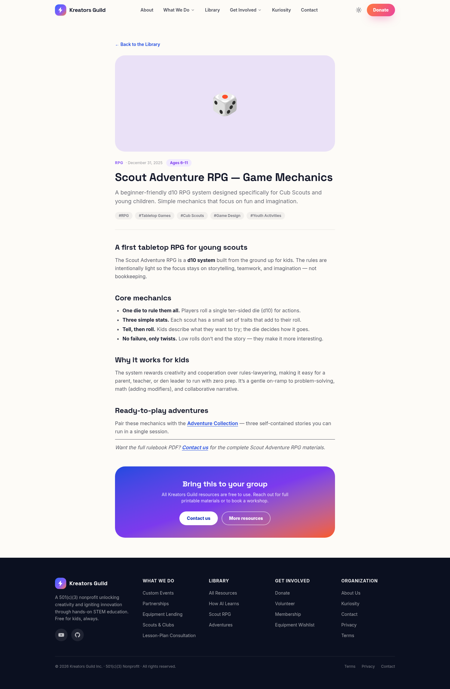 A Library resource detail page